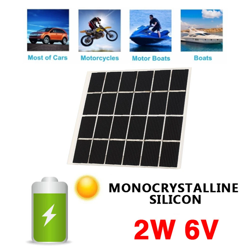 Cewaal 2 Вт 6 в солнечная панель многоразовые солнечные элементы монокристаллический etfe кремниевый модуль заряда батареи 120*110 мм