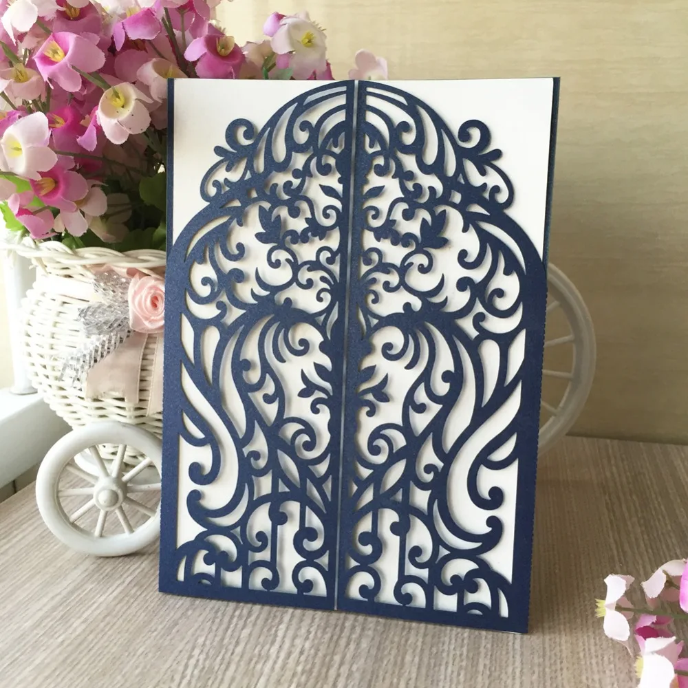 35pcs Laser Cut Love Door Pattern Pearl paper Craft Party Birthday Wedding Invitation Card Greeting invitation Blessing card | Дом и сад