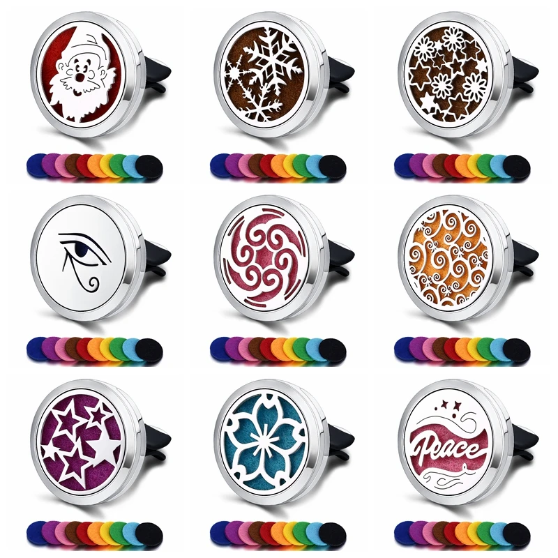 

Car Air Freshener Car Perfume Diffuser Clip Car Air Auto Vent Freshener Essential Oil Perfume Locket (Free 10pc pad) C003
