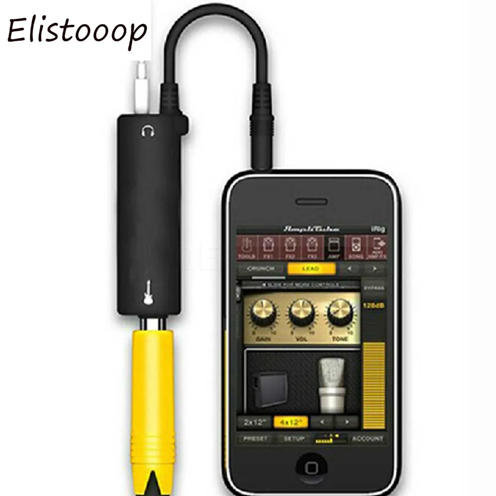 

Elistooop Rig Guitar Link Audi AMP Amplifier Guitar Effects Pedal Convertor Adapter Cable Jack for iPhone iPad iPod