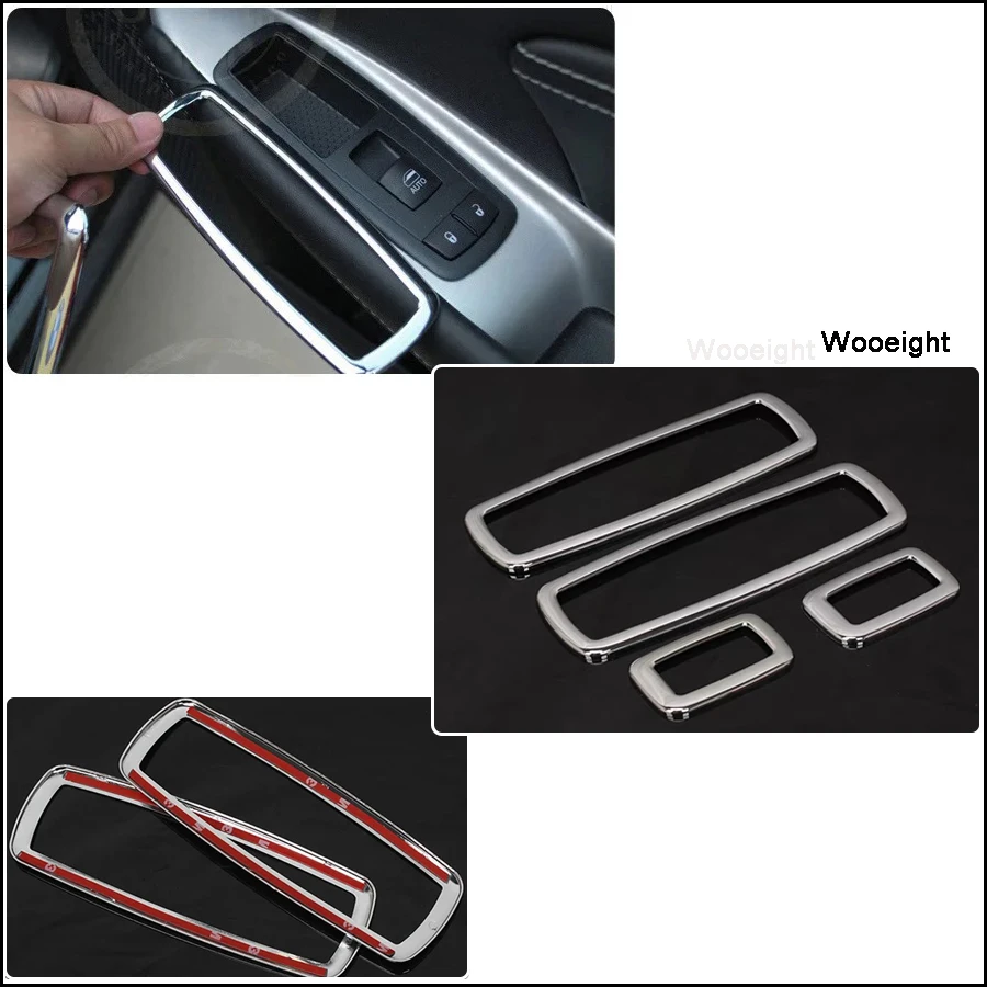 4Pcs ABS Chrome Window Switch Button Cover Trim Armrest Frame For Jeep Grand Cherokee Dodge Journey Chrysler 2012-2014 (7)