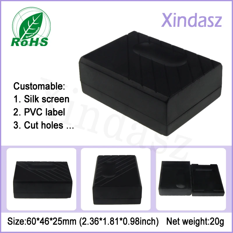 10 штук 60*46*25 мм черная проводка пластиковый корпус небольшой анклаус коробка корпус для печатной платы