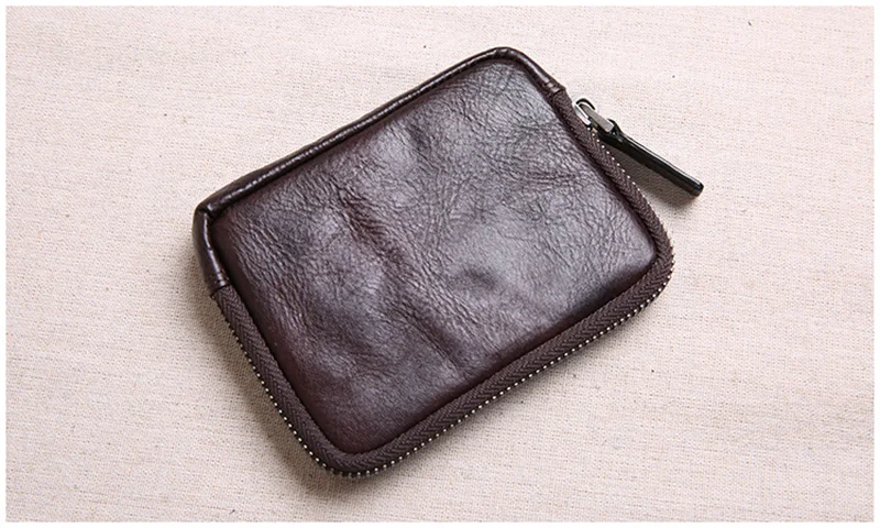 AETOO маленький кошелек, кожаный, мужской короткий тренд студенческий кошелек на молнии, простой кожаный ультратонкий ручной мешок