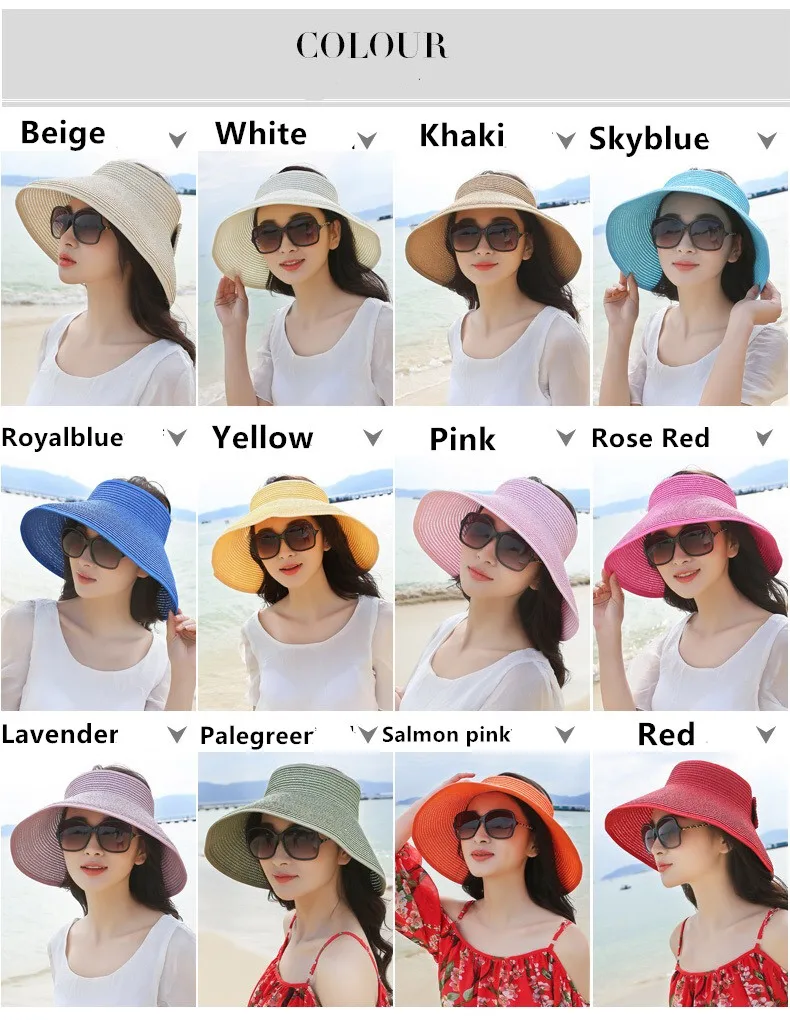 Горячая Распродажа, пляжная шляпа, солнцезащитный козырек, соломенная шляпа, женская летняя Солнцезащитная Складная Большая Солнцезащитная шляпа для девочек