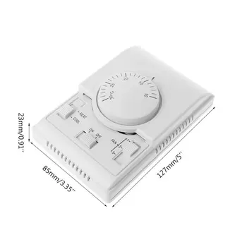 

AC 220V Room Mechanical Thermostat Control Switch Air Conditioner Fan Coil Temperature Controller