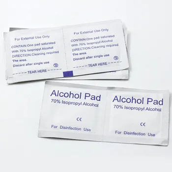 

100pcs/bag Alcohol Disinfect Pad for Earrings Nose Ring Belly Ring Pendle Sterilize and Silver Plated Jewelry