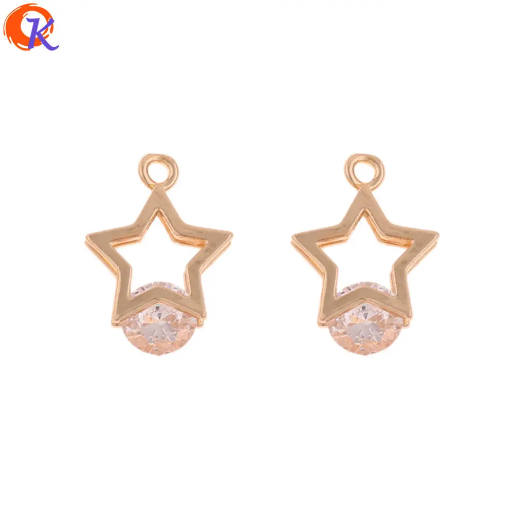 Cordial Design 50Pcs 11*16MM Jewelry Accessories/CZ Earrings Connectors/Star Shape/Charms/DIY Making/Hand Made/Earring Findings | Украшения