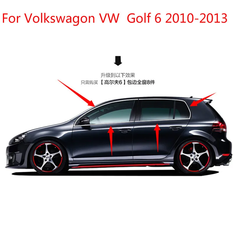 For Volkswagon Golf 6 2010 2013 High quality stainless steel Strips Car