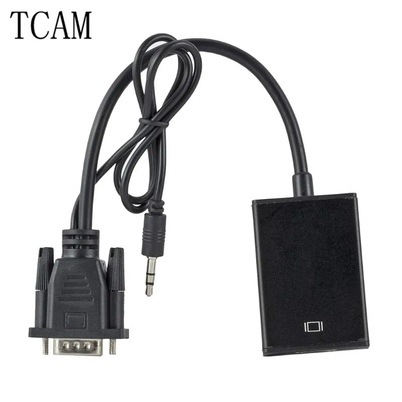 Мужчина VGA к HDMI Женский конвертер Кабель-адаптер с аудио Выход 1080 P для портативных ПК к HDTV проектор r10