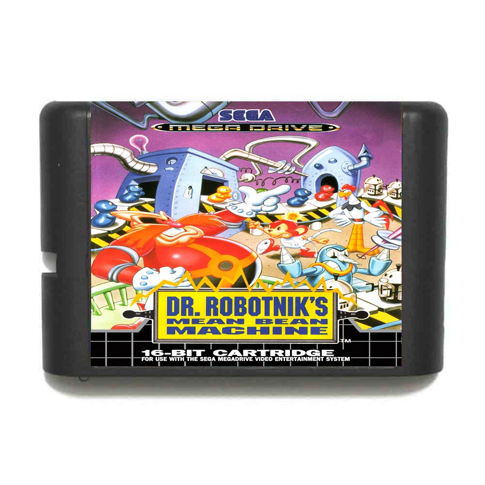 16-битная игровая карта для Sega Mega Drive от Dr. Robotnik's Mean Bean Machine | Электроника