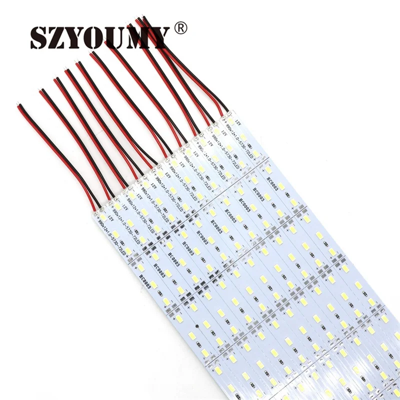 SZYOUMY 50 шт./лот 50 см 36 светодиодный 5630 SMD Non-Водонепроницаемый жёсткая планка светильник для шкафа чисто белое свечение, теплое белое свечение