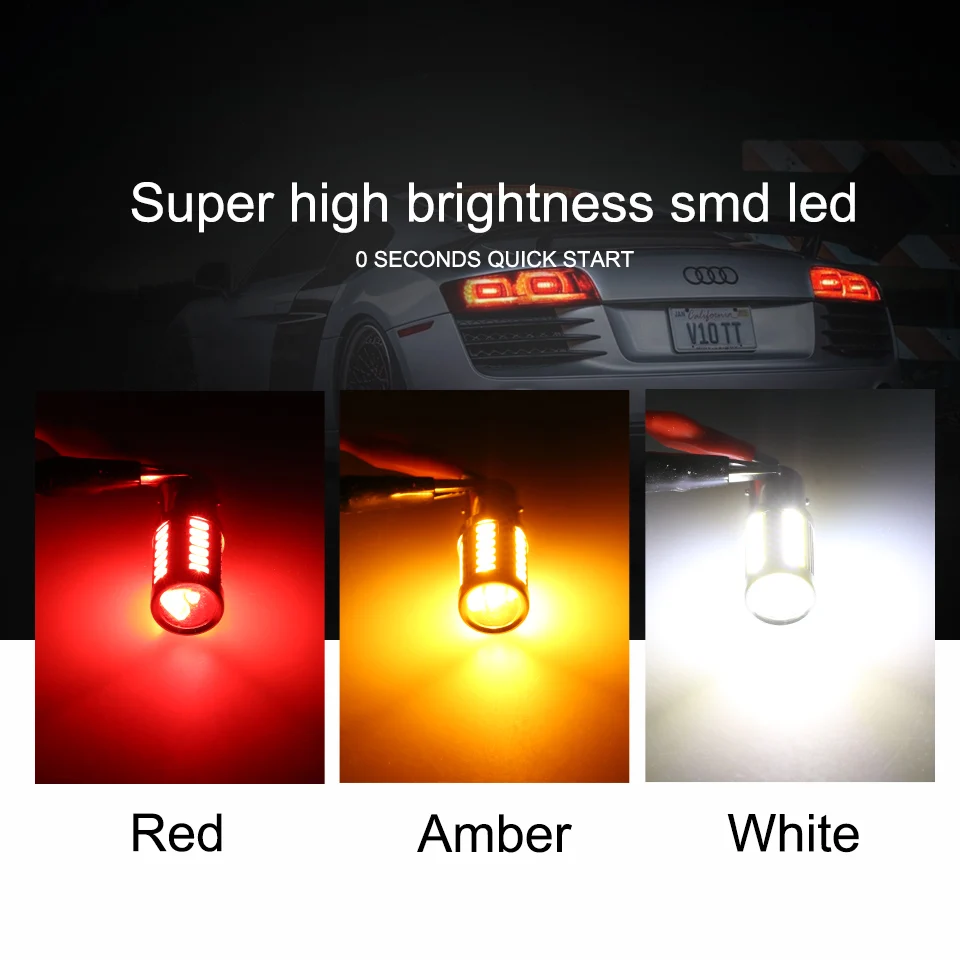 ANMINGPU 1x сигнальная лампа P21/5W 1157 Светодиодная 33 светодиода 5730 SMD Bay15d светодиодная CAN