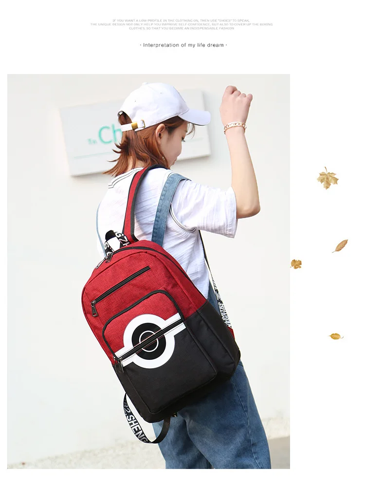 Рюкзак с покемонами из аниме 5 цветов, тканевый рюкзак с карманными монстрами для женщин и мужчин, школьные сумки с покемонами на плечо Mochila