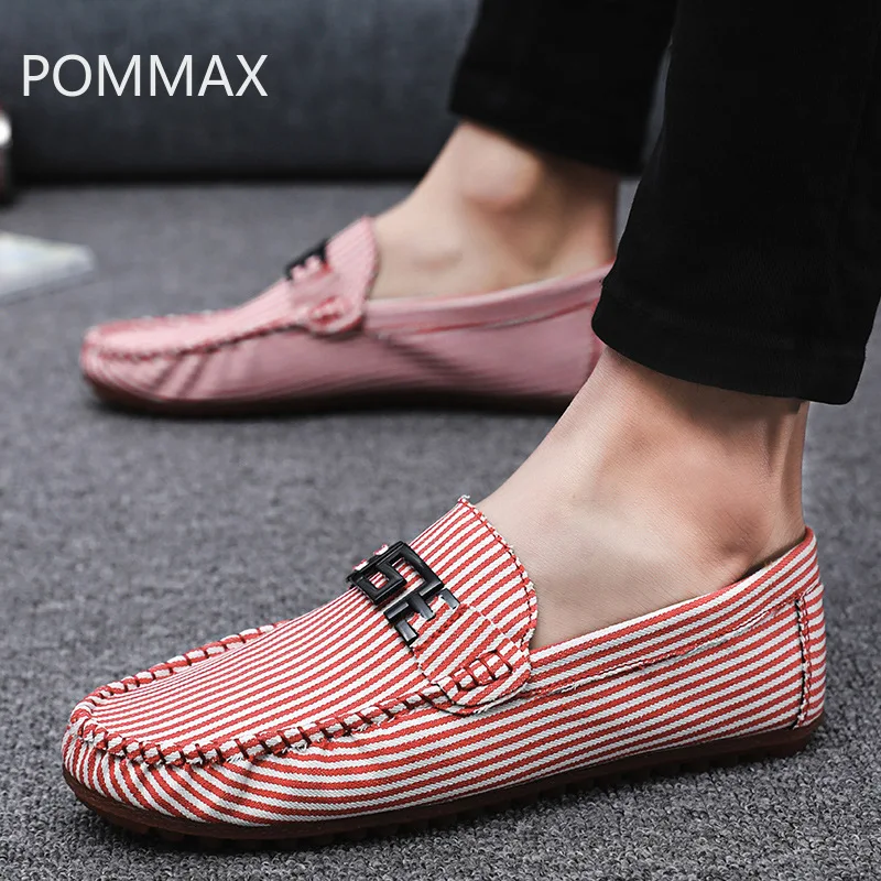 

Men Sneakers Summer Loafers Breathable Canvas Shoes High Quality Slip-On Casual Footwear Fashion Stripes Light Walking Shoes