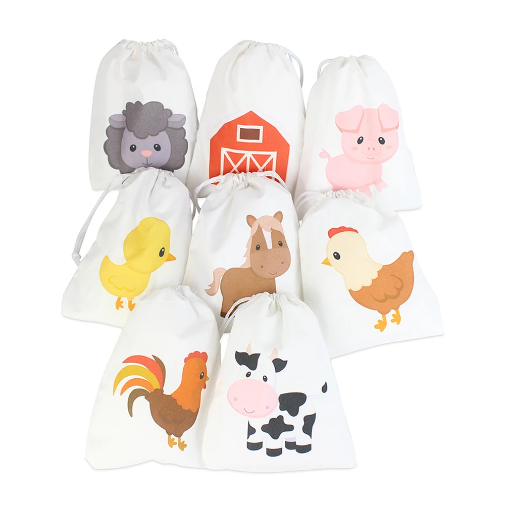 Farm Animals Favor Bags Candy Bags Gift Bags Kids Birthday Party