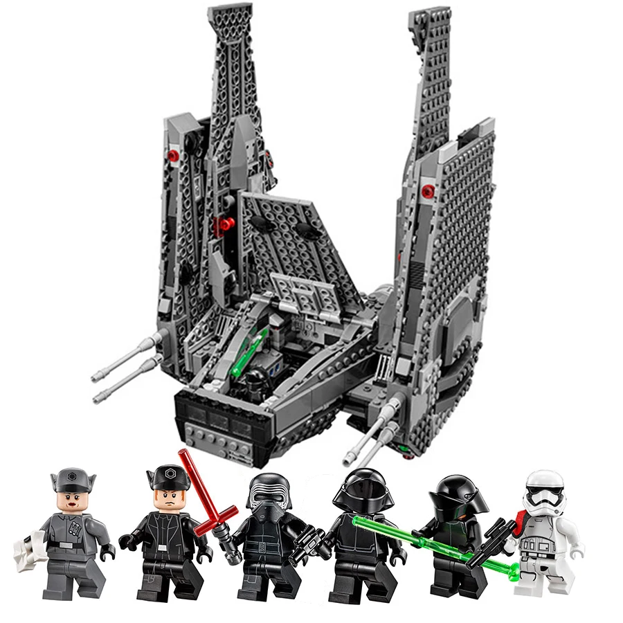 

Lepin Star 1053Pcs Lepin puzzle Kylo Ren Command Shuttle Wars LegoINGlys 75104 Blocks Kid's Toys compatible model building kit