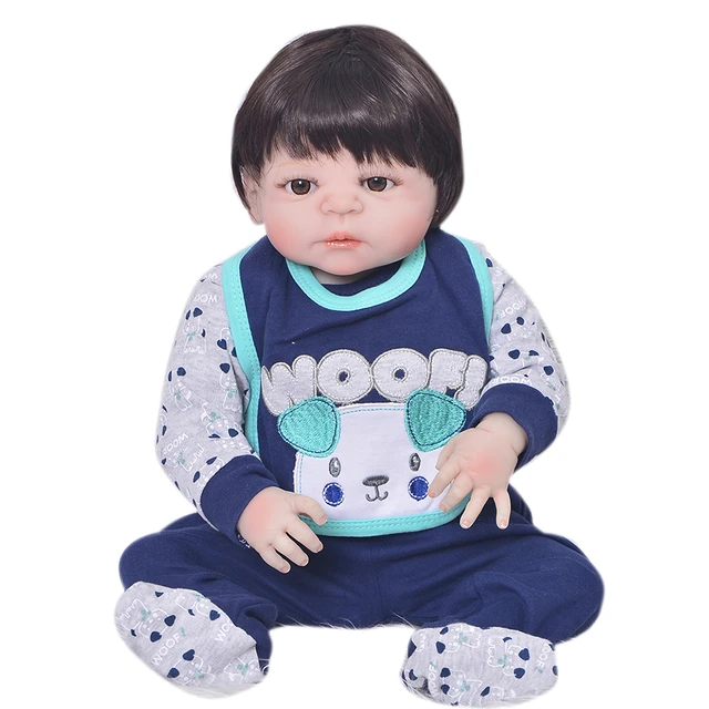 Bebes reborn menino 57cm full silicone reborn baby boy girl dolls