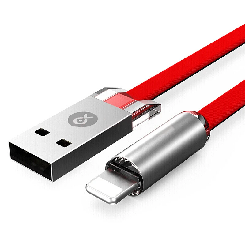 Biaze 120 سنتيمتر LED كابل يو اس بي ل فون XS ماكس XR X 8 7 6 6 S 5 5 S باد الحبل الهاتف المحمول الكابلات سريع كابل شحن Usb كابل بيانات