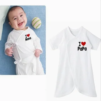 

2pc/lot Baby Romper I Love Mama I love Papa Romper Newborn Butterfly Romper Climbing Clothing