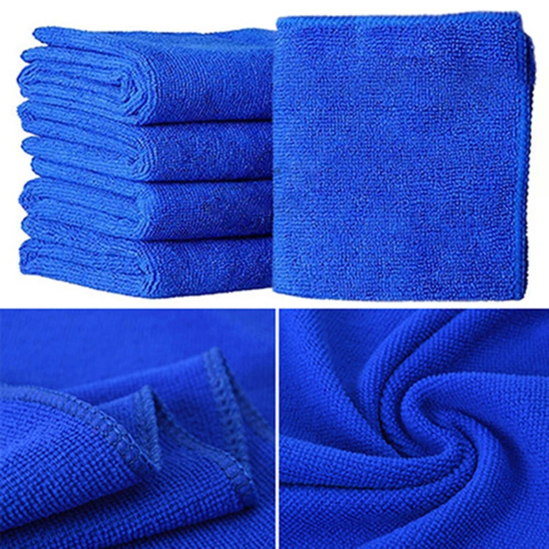 

5pcs/lot Microfibre Cleaning Auto Soft Cloth Washing Cloth Towel Duster Blue Soft Absorbent Wash Cloth Car Auto Care GHMY