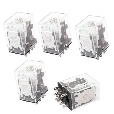 HH53PL DC 12V Coil 11 Pins 3PDT Green LED Indicator Lamp Power Relay 5 Pcs | Обустройство дома