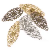 Connecteurs d'enveloppements en filigrane, embellissements pour bricolage, Scrapbooking, décoration de maison, or/argent/Bronze, artisanat en métal fait à la main, yk0745, 10 pièces 1