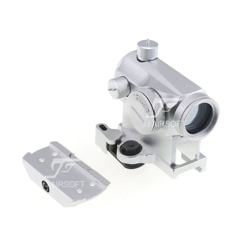 

JJ Airsoft 1x24 Red Dot with QD Riser Mount , Low Mount (Silver)