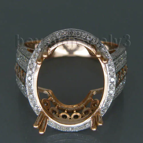 

Latest Ring Designs Oval 12x15mm 14Kt Rose Gold Natural Korean Semi Mount Ring SR061