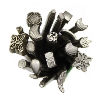 

20Pcs Floral Shape Hand Carving Work Kit Leathercraft Accessories DIY Saddle Making Die Casting Stamps Leather Craft Tool Sets
