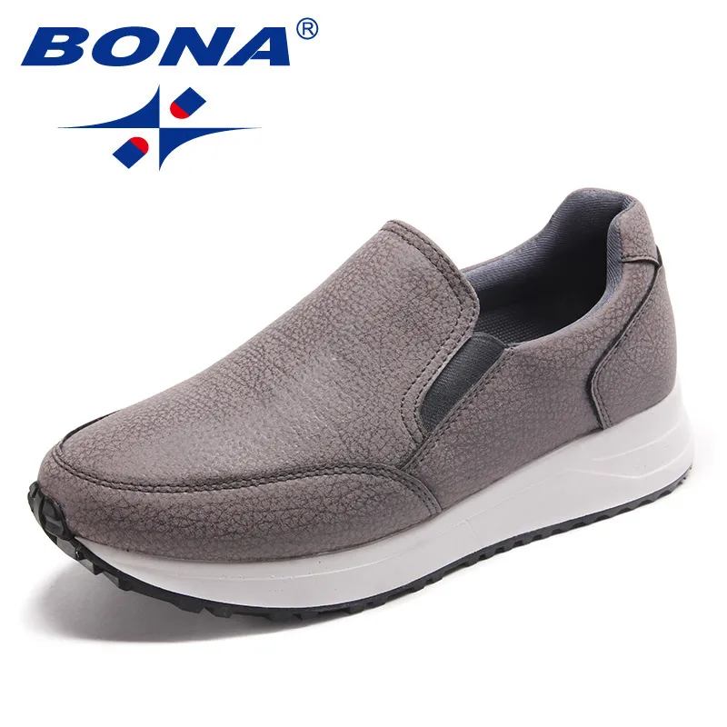 BONA/Новое поступление; классические стильные женские кроссовки для бега; уличные кроссовки для физических упражнений; женские спортивные кроссовки на шнуровке - Цвет: DARK GREY