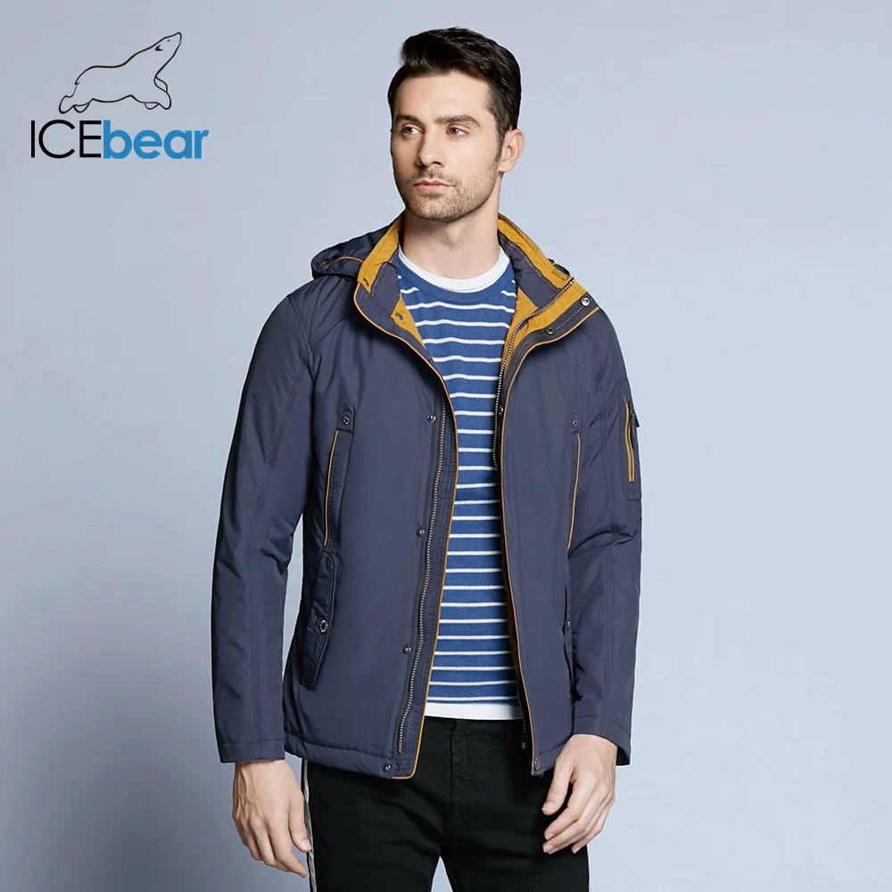 ICEbear 2019 tres colores de gran tamaño fino de poliéster chaqueta de invierno los hombres parka primavera abrigo Casual 17MC853D - 1