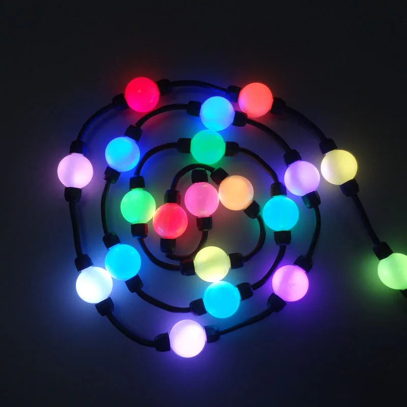 

500X DMX512 D35mm colorful magic 3D ball DC12V input LED pixel point light for hanging curtian express free shipping