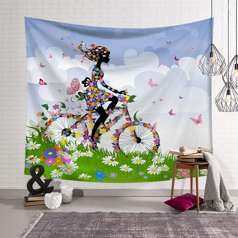 

Beautiful Girl Tapestry Home Decorations Wall Hanging Wall Tapestry Blanket Farmhouse Decor Window Tapestry Dorm Decor 4 Size