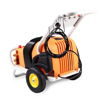 

PM-630A cold water washing machine 380V 4kW high pressure washer 170bar high flow 15LPM cleaning machine stop shut gun off