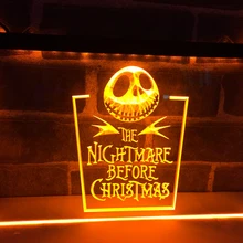 LC128-кошмар до Рождества светодиодный неоновый свет вывеска домашний декор ремесла