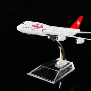 

1:400 16cm Swiss Airlines Boeing 747 Metal Airplane Model Office Decoration Toy Gift Idea