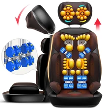 Shiatsu massage chair Neck massage cushion full body compresses vibration kneading back heating office home massage machine New new beige thai open back massage chair cushion cover cervical full body massage cushion as seen on tv