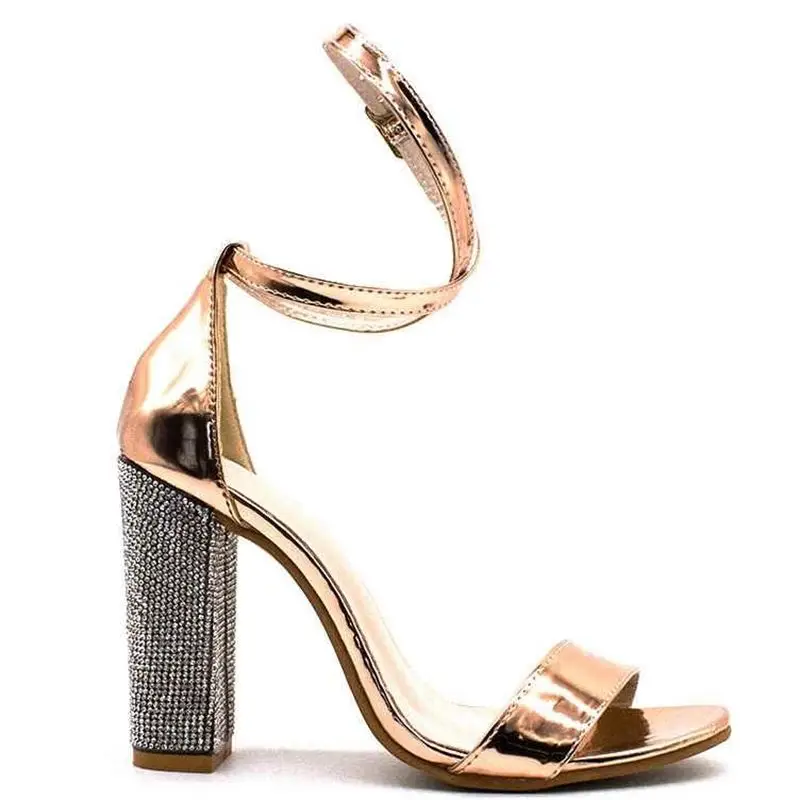 new Women Heeled Sandals Bandage Rhinestone Ankle Strap Pumps Super High Heels Square Heels dress Lady Shoes plus size 34-43 &21