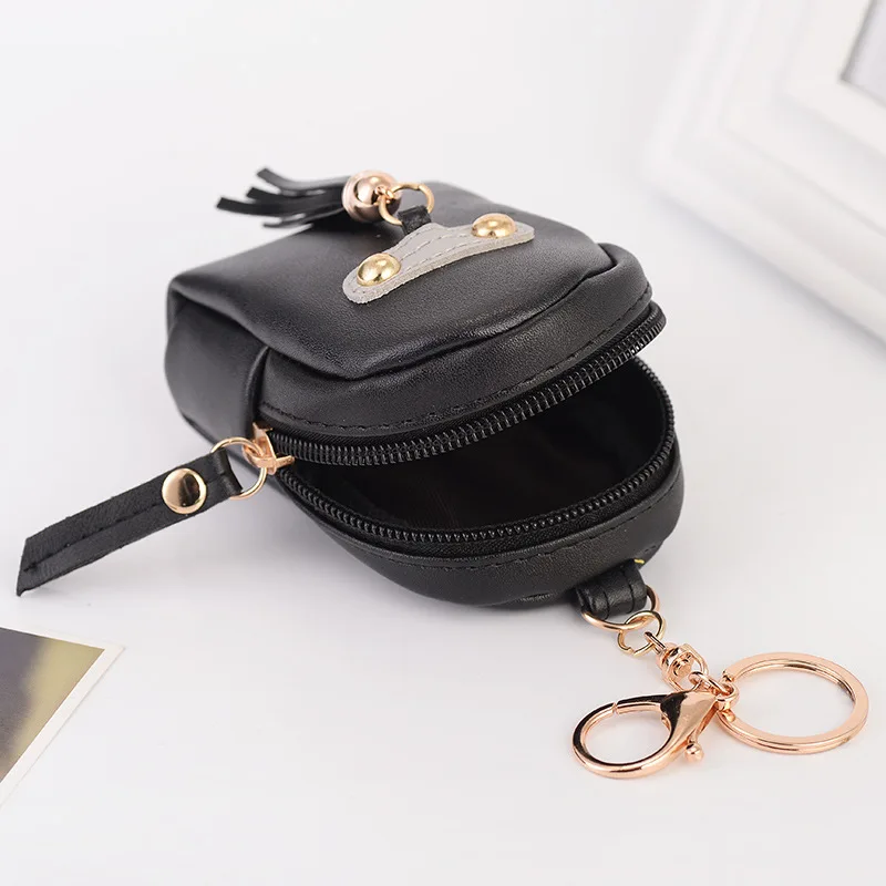 Simple small backpack tassel Keychain Car Key Ring Zero purse Key Chain Bag pendant Keyrings For ...