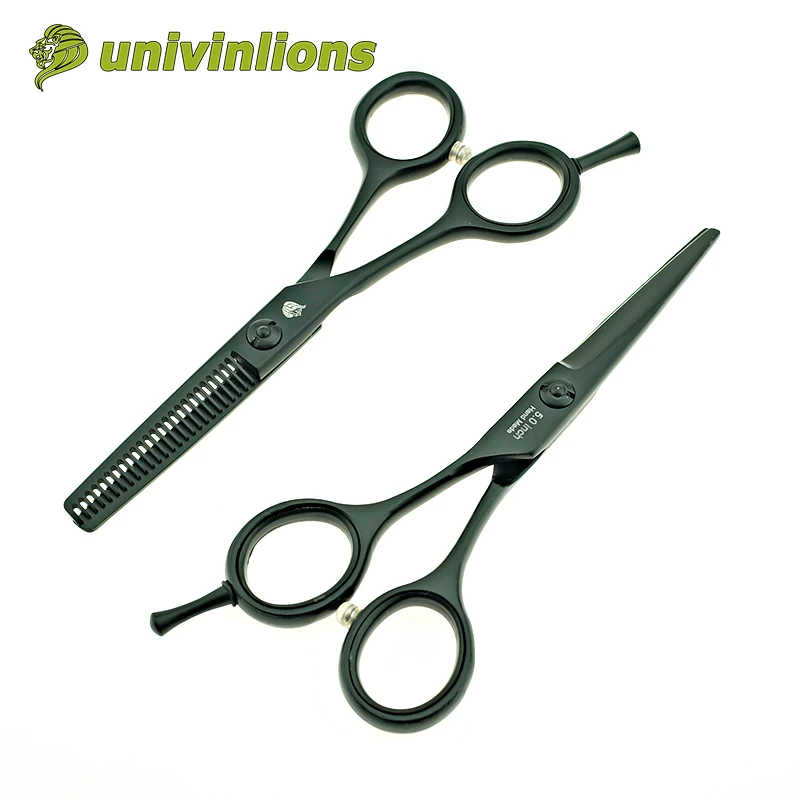 Buy univinlions 5" black 440C lefty hair scissors left