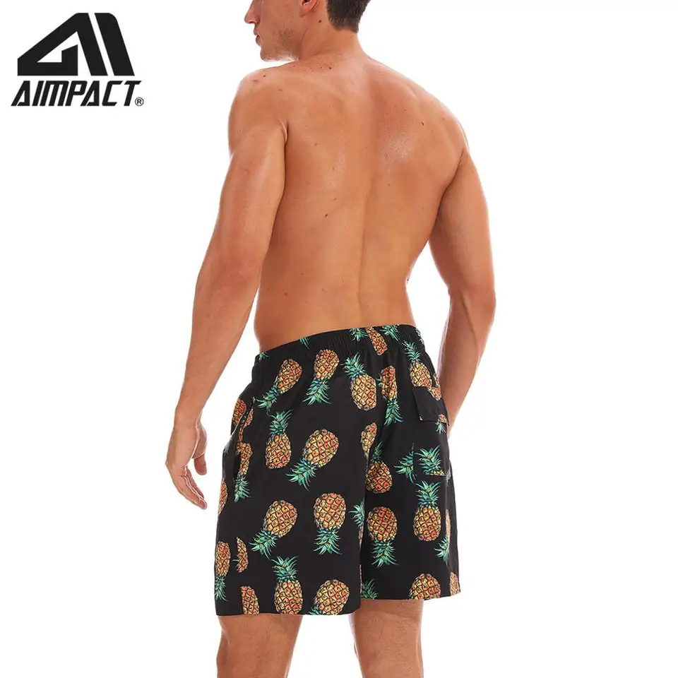 black pineapple swim trunks