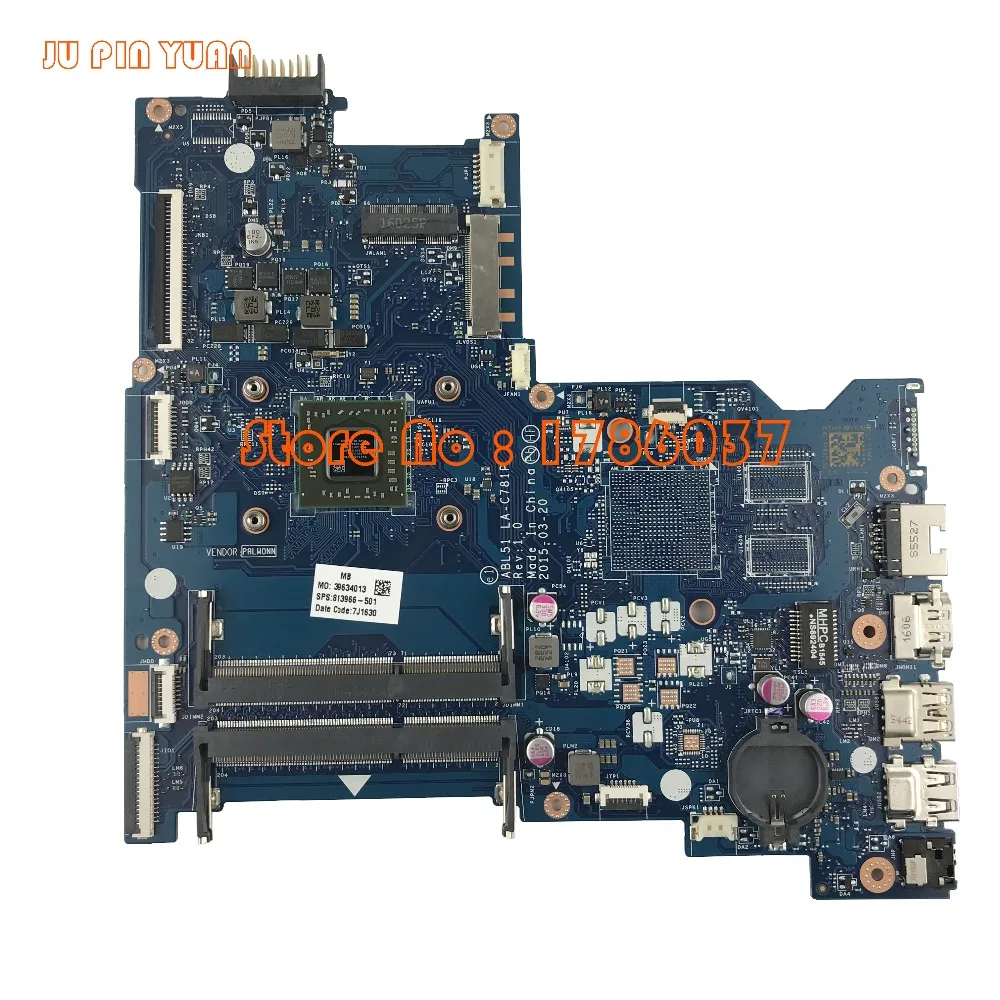 JU PIN YUAN 813966-001 813966-501 ABL51 LA-C781P для hp notebook 15-AF Series Материнская плата 100% полностью протестирована