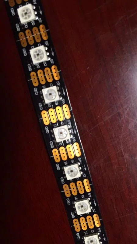 

addressable 4M DC5V APA-102C led pixel strip;72leds/m with 72pixels/m;BLACK PCB;non-waterproof;RGB full color