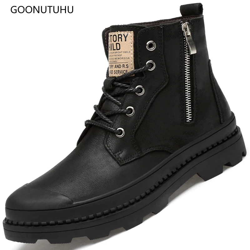 Winter men's boots work & safety shoes casual genuine leather classic