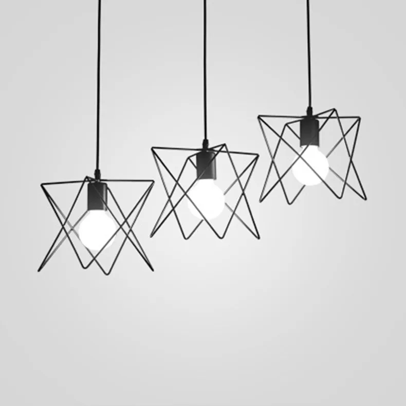 

HAIXIANG Nordic Stylish simplicity Creative Lamp retro industrial wind living room Restaurant Bar Iron Pendant Lights