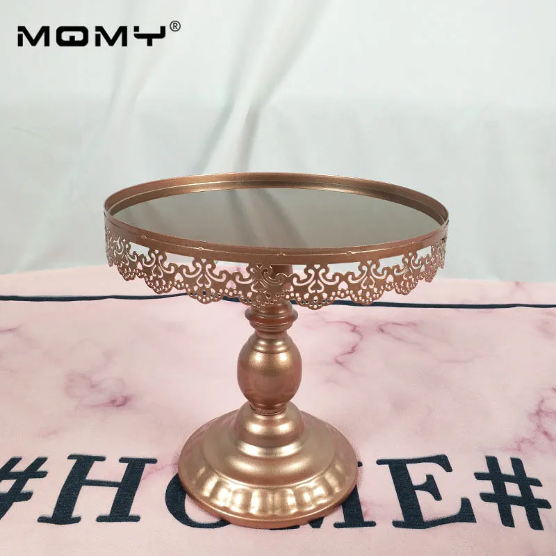 middle round plate-2 7 шт./компл. круглое зеркало металлическая пластина десерт подставка для кексов - Цвет: middle round plate-2