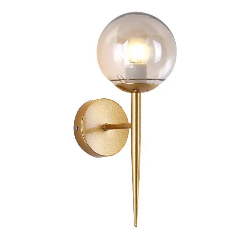 Modern Glass Bubble Wall Light Hallway Stairway Bedroom Black Gold Wall Mounted Lighting Fixture Clear Glass Ball E27 Wall Lamp