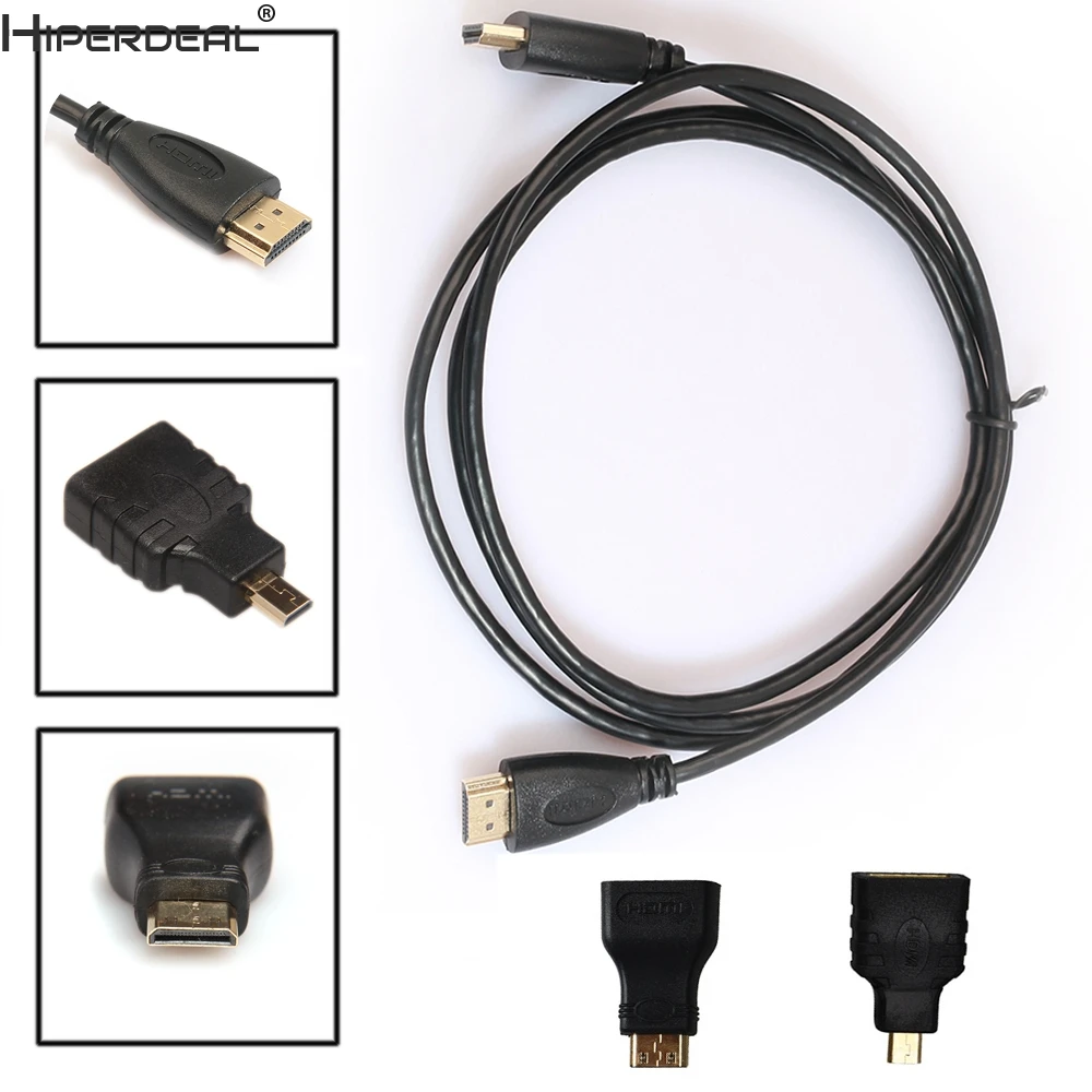 HIPERDEAL 1 м 3 в HDMI к HDMI/Mini/микро адаптер кабель комплект HD для планшетного ПК ТВ Oct27