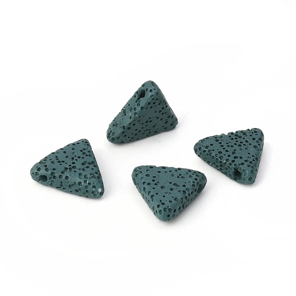 DoreenBeads бусины из лавы(натуральные) Треугольные разноцветные около 19 мм(6/") х 17 мм(5/8"), отверстие: Приблизительно 1,5 мм, 5 шт