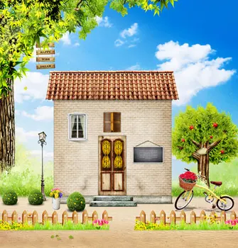 

Baby Photography Scenic Background 150x150cm Beautiful Small House Warm Photo Backdrops